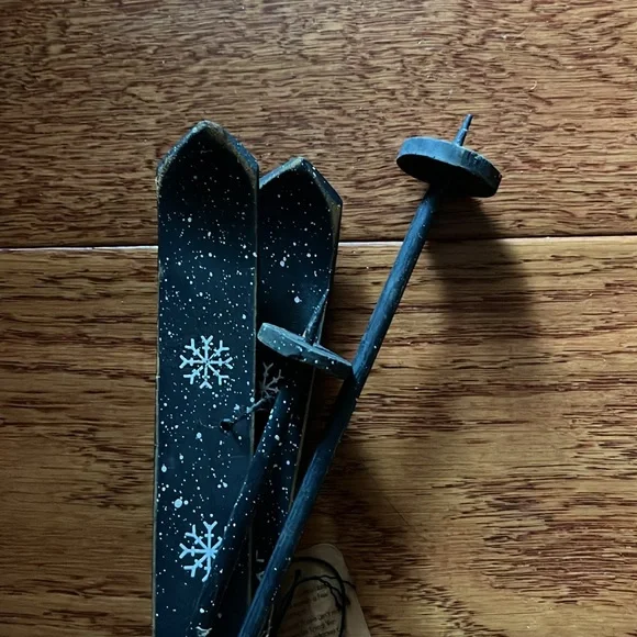 Sergeis Hunter green cross country wood skis Boyd’s Bear doll 9.50” nos EX - Picture 5 of 7